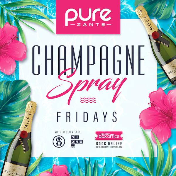 Champagne Spray at Pure